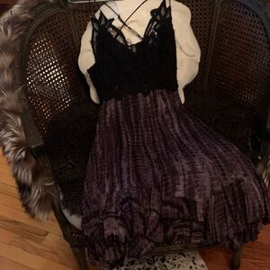 Free People Adella Slip Dress in Black.